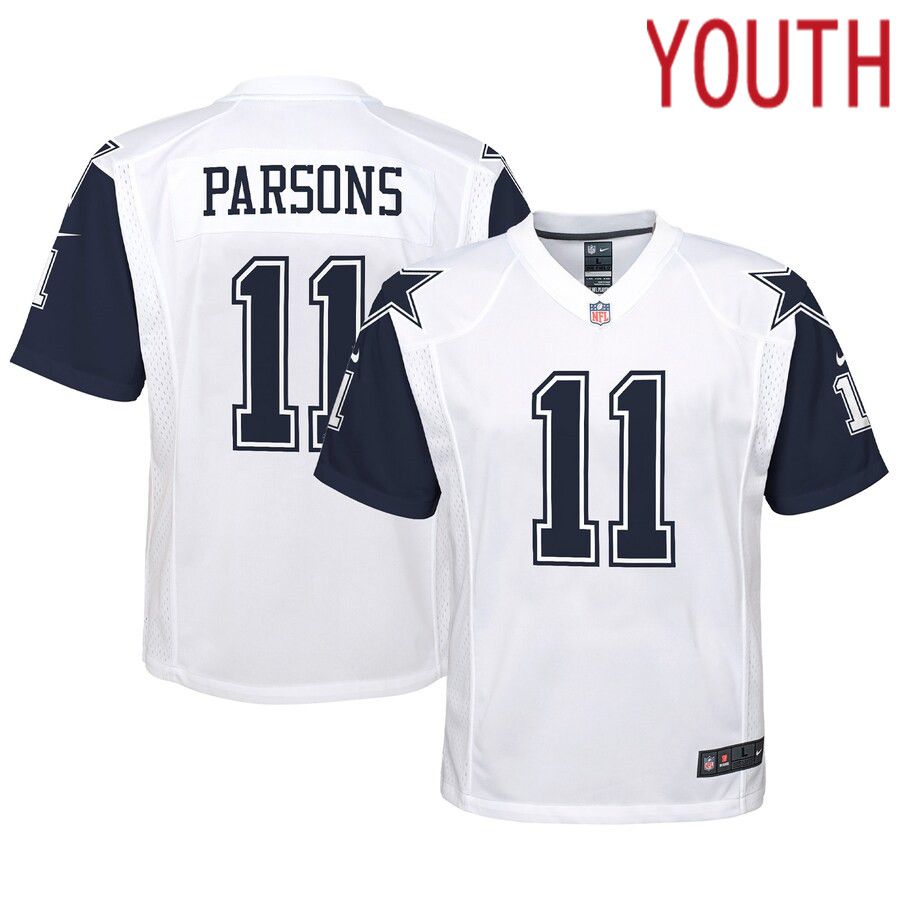 Youth Dallas Cowboys #11 Micah Parsons Nike White Alternate Game NFL Jersey->youth nfl jersey->Youth Jersey